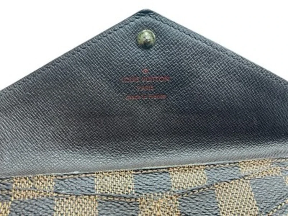 Louis Vuitton Authentic Brown Black Check Origami Long Wallet